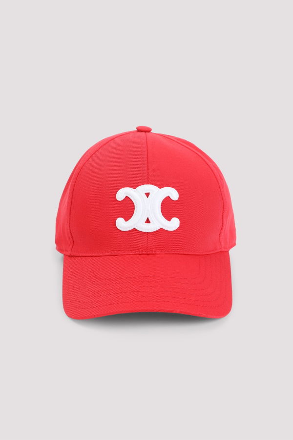 Celine Triomphe Baseball Hat - Bright Red