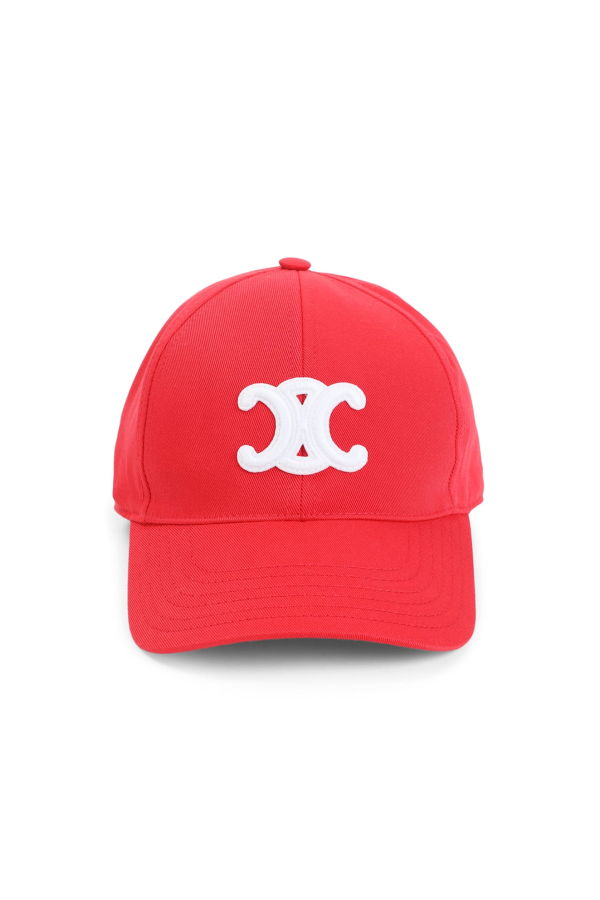 Celine Triomphe Baseball Hat - Bright Red