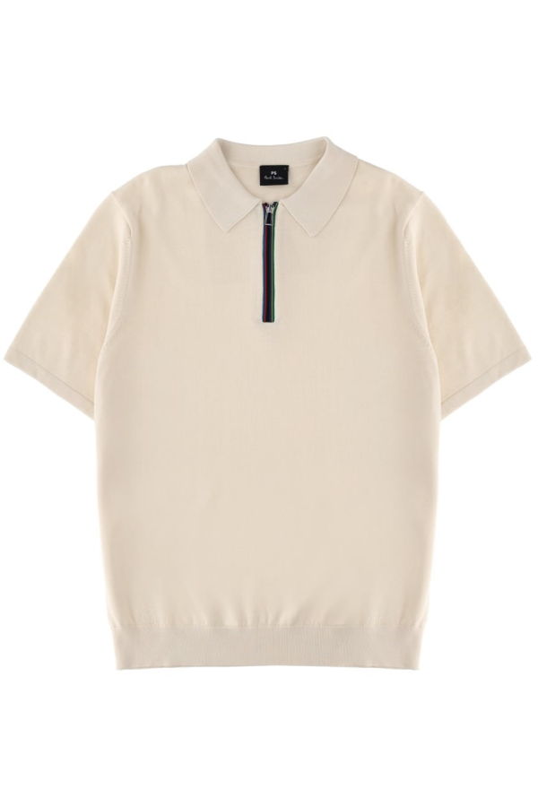 PAUL SMITH PS by Paul Smith Zip Polo Polo Shirt - White