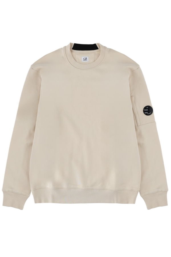 C.P. Company Sweatshirt With Logo Patch - Ivory