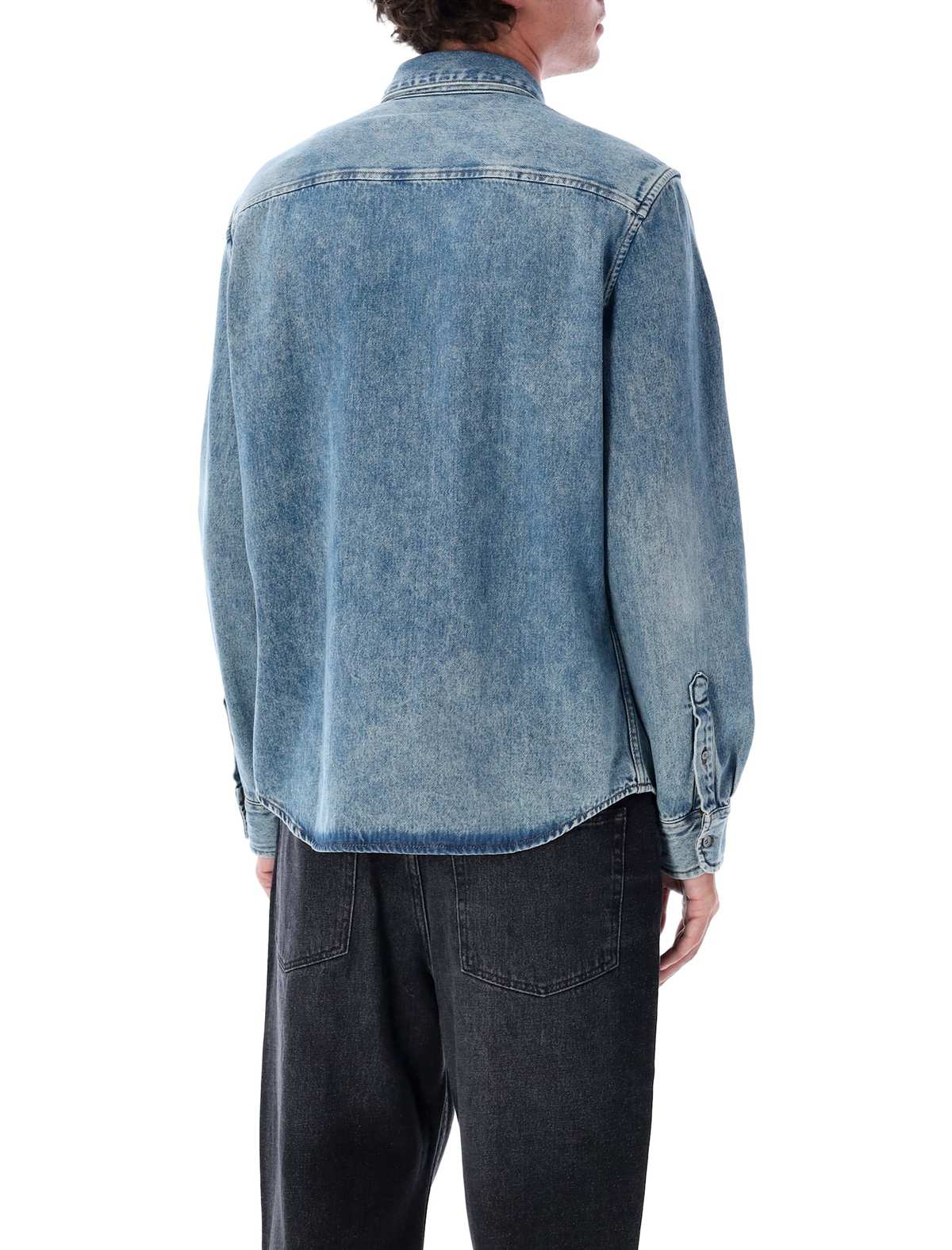 Ami Alexandre Mattiussi Ami De Coeur Denim Shirt - Med Blue - Image 2 of 3