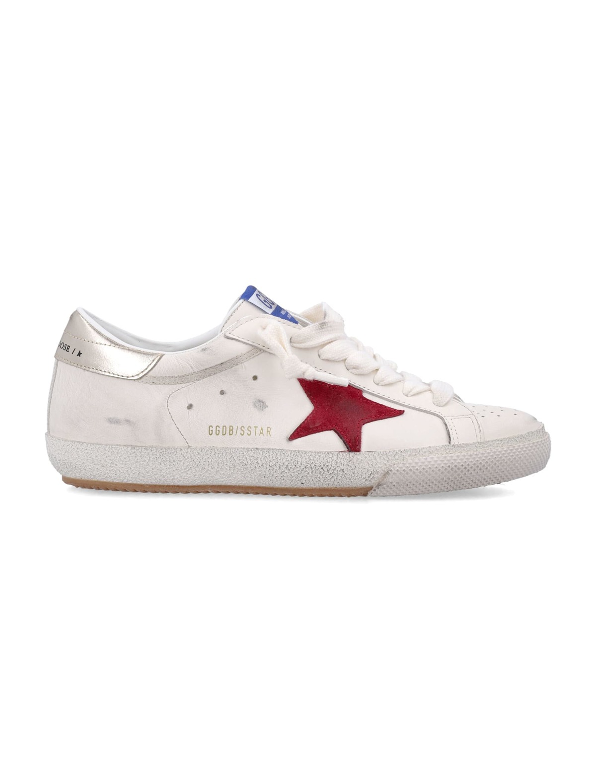 Golden Goose Super-Star Leather Sneakers - White Red Platinum - Image 1 of 4