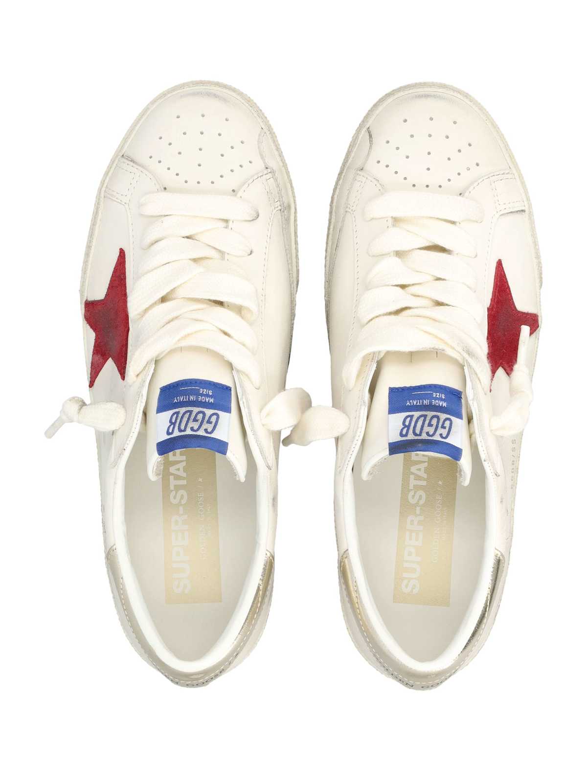Golden Goose Super-Star Leather Sneakers - White Red Platinum - Image 2 of 4