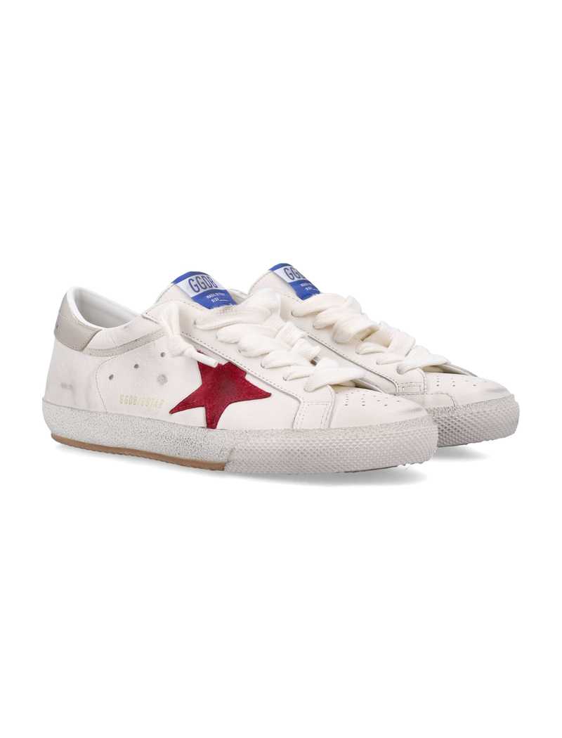 Golden Goose Super-Star Leather Sneakers - White Red Platinum