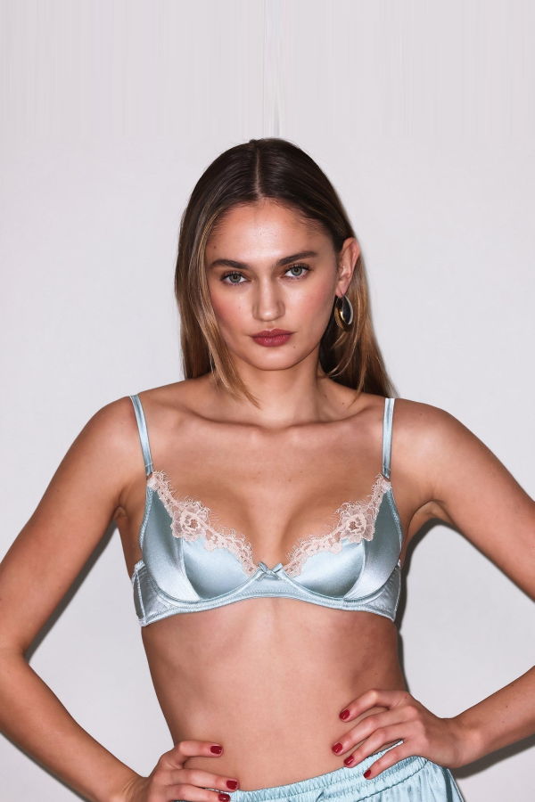 fleur du mal Juliet Lace Demi Underwire Bra - Frosted Mint