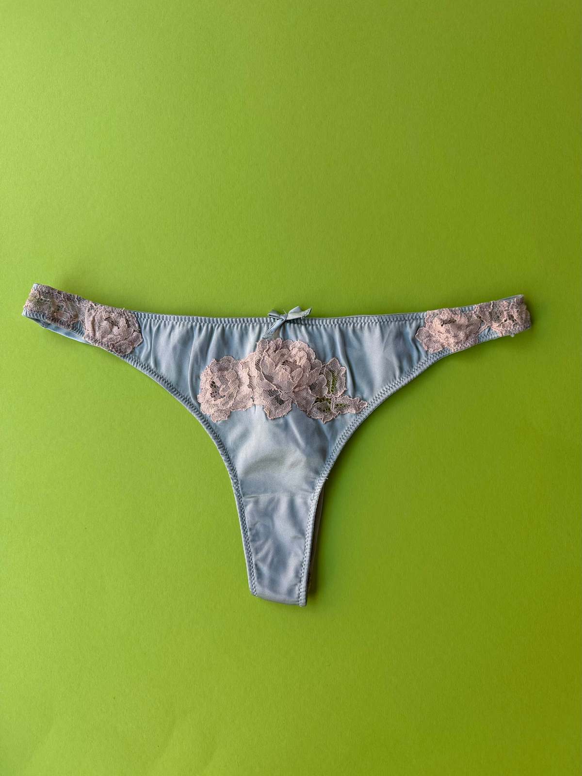 fleur du mal Juliet Lace Thong - Frosted Mint - Image 1 of 5