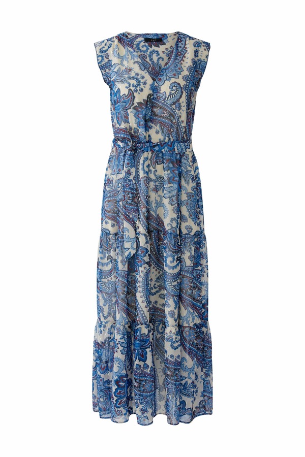 OUI FASHION Robe Paisley Dress - Offwhite Blue