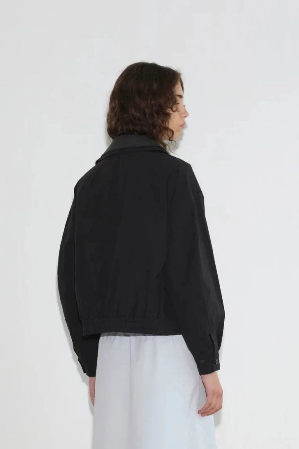 Deiji Studios Collared Zip Jacket - Black Contrast
