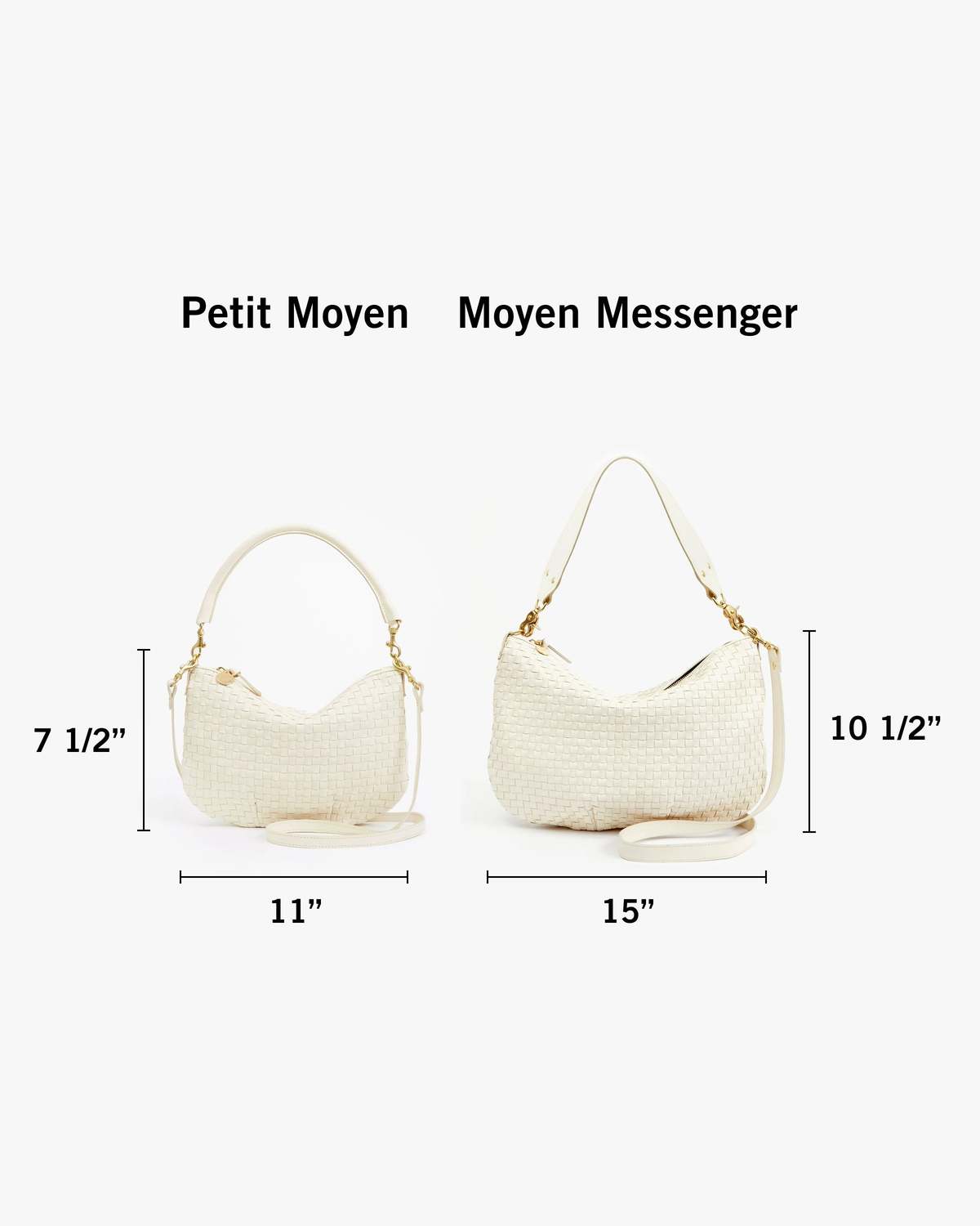 Clare V. Petit Moyen Messenger Bag - Cream Woven Checker - Image 5 of 5