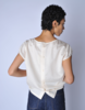 Chimala Champagne Crew Ribbon Blouse - White/Cream - Thumbnail 5
