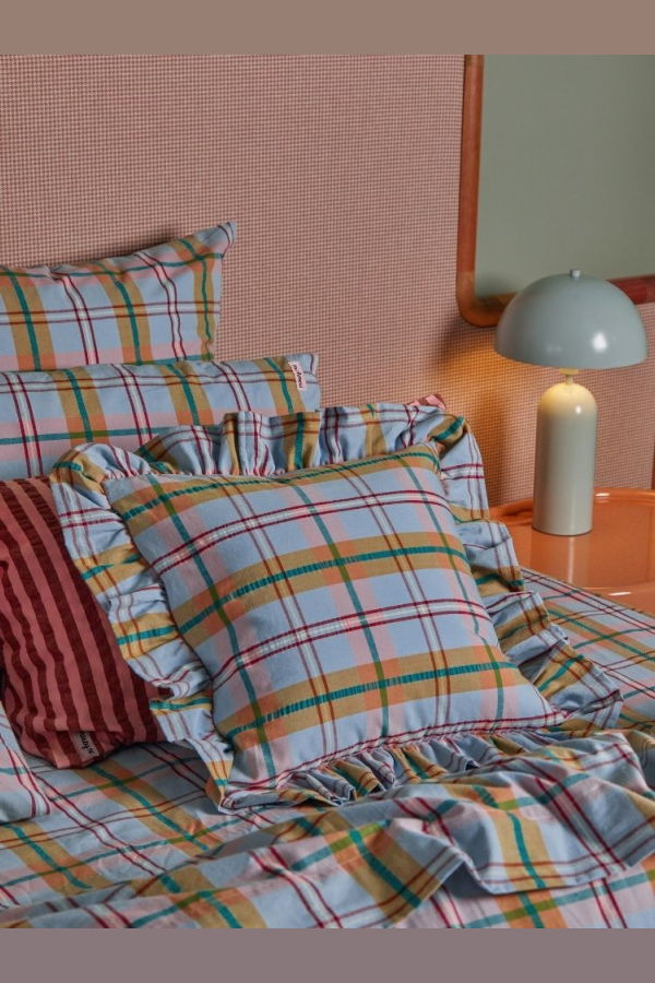 Mosey Me Confetti Plaid Cushion