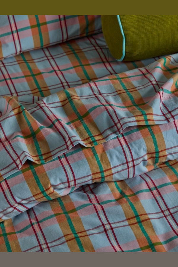 Mosey Me Confetti Plaid Flat Sheet