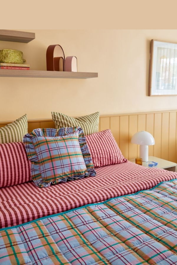 Mosey Me Confetti Plaid Quilted Throw