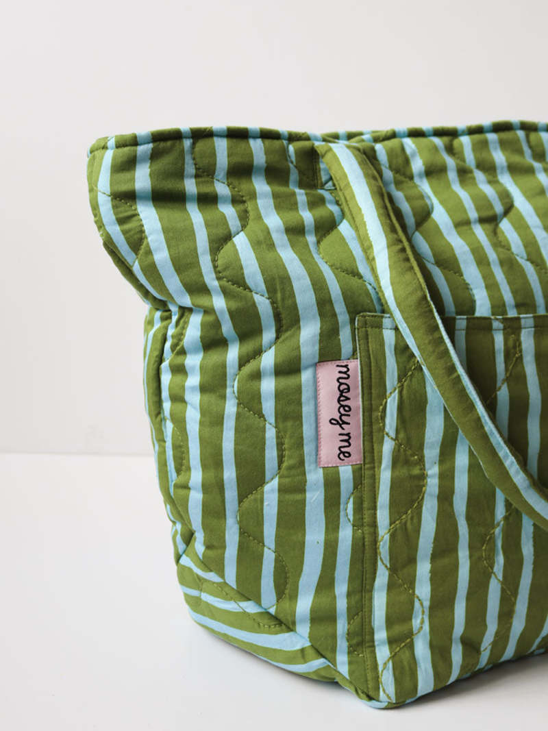 Mosey Me Strokes Quilted Tote Bag