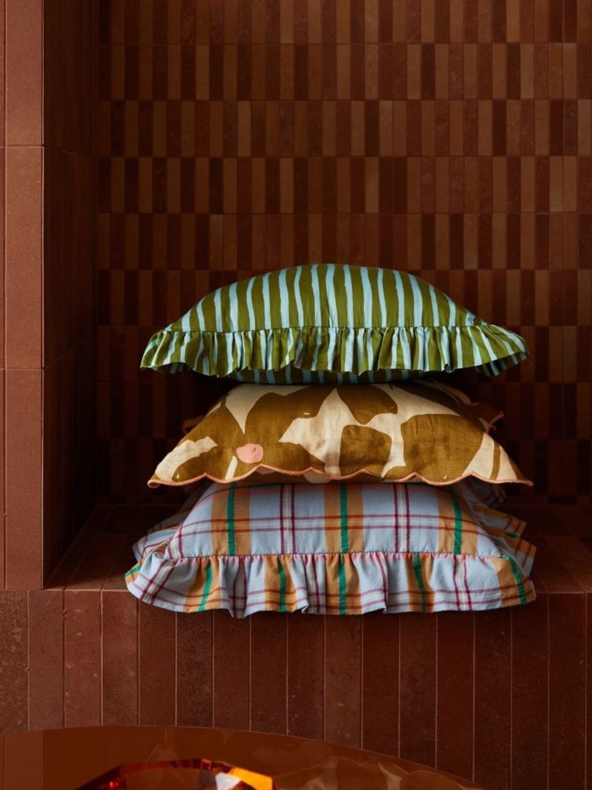 Mosey Me Strokes Ruffle Cushion - Image 4 of 8