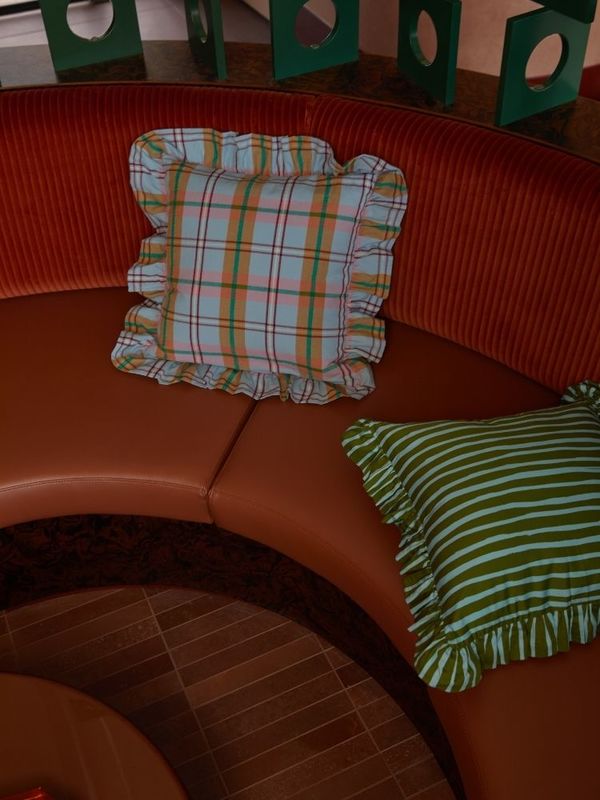 Mosey Me Strokes Ruffle Cushion