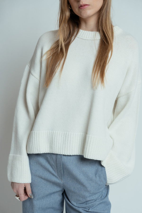 Allude Fleur de Sel Wool Cashmere Sweater - Fleur de Sel