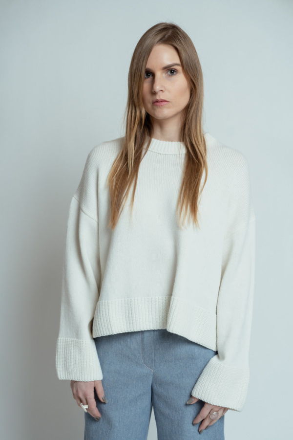 Allude Fleur de Sel Wool Cashmere Sweater - Fleur de Sel