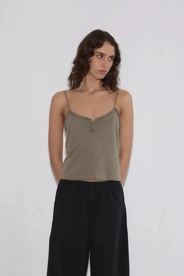 Deiji Studios Clasp Singlet Top - Khaki