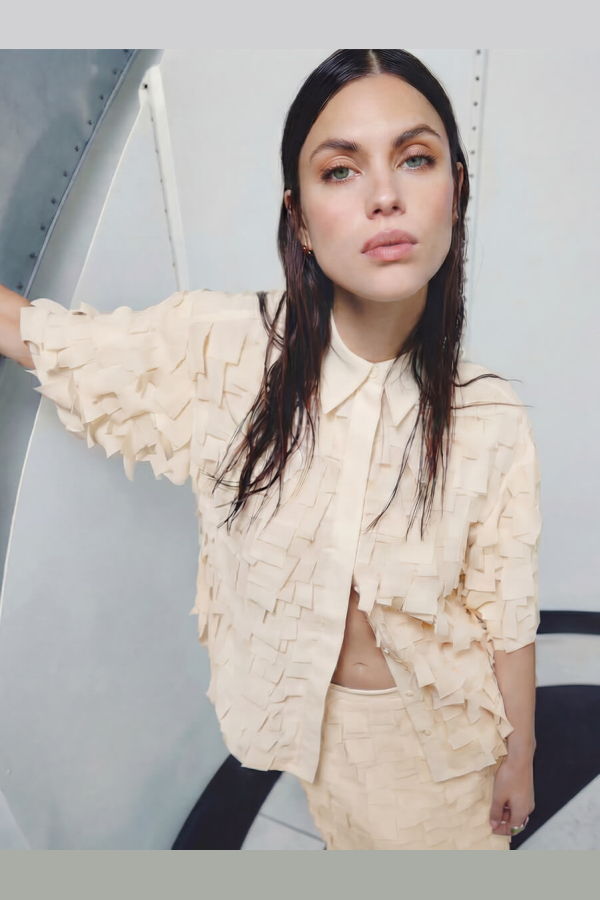 Day Birger et Mikkelsen Flow Chiffon Fringe Skirt - Cream