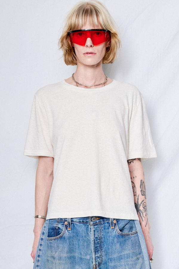 Jungmaven White Cropped Silverlake Tee - White