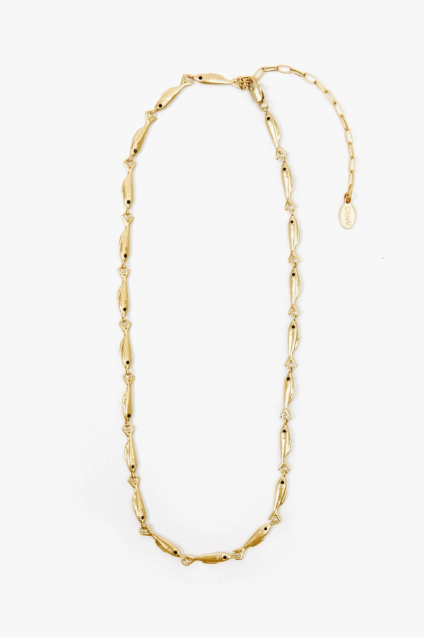 Clare V. Sardine Chain Necklace - Vintage Gold