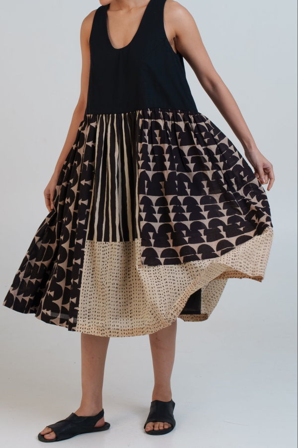 World of Crow The Erica Dress - Block Print