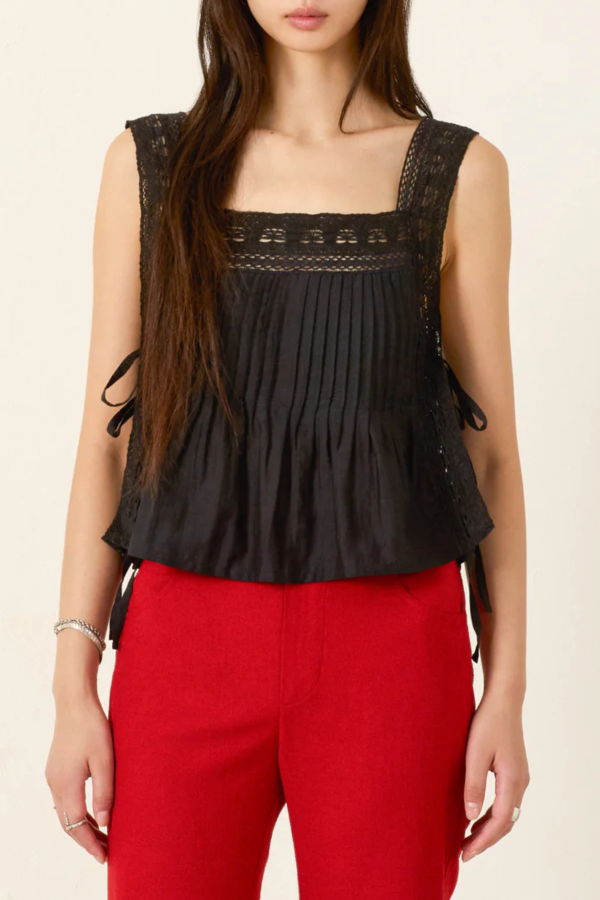 Alix Of Bohemia Mimi Onyx Prima Lace Top - Black