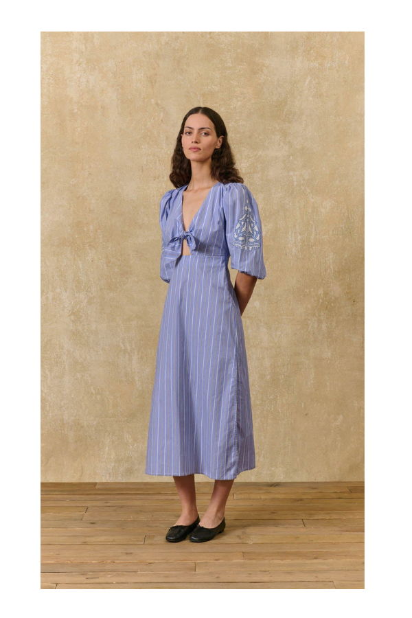 Louise Misha Chadhila Dress in Blue Ocean Stripes