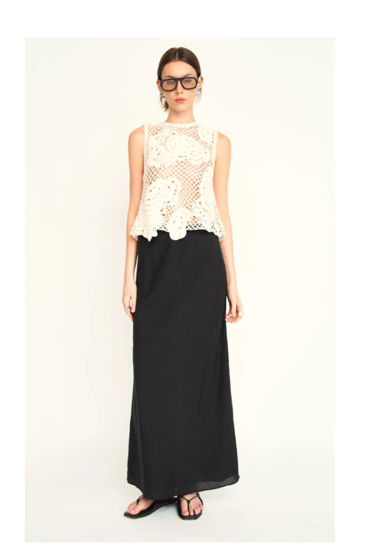 Mirth Santanyi Crochet Floral Tank - Cream - Image 2 of 4