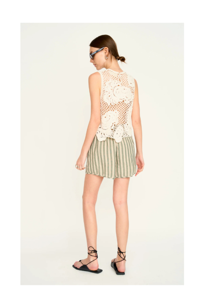 Mirth Santanyi Crochet Floral Tank - Cream