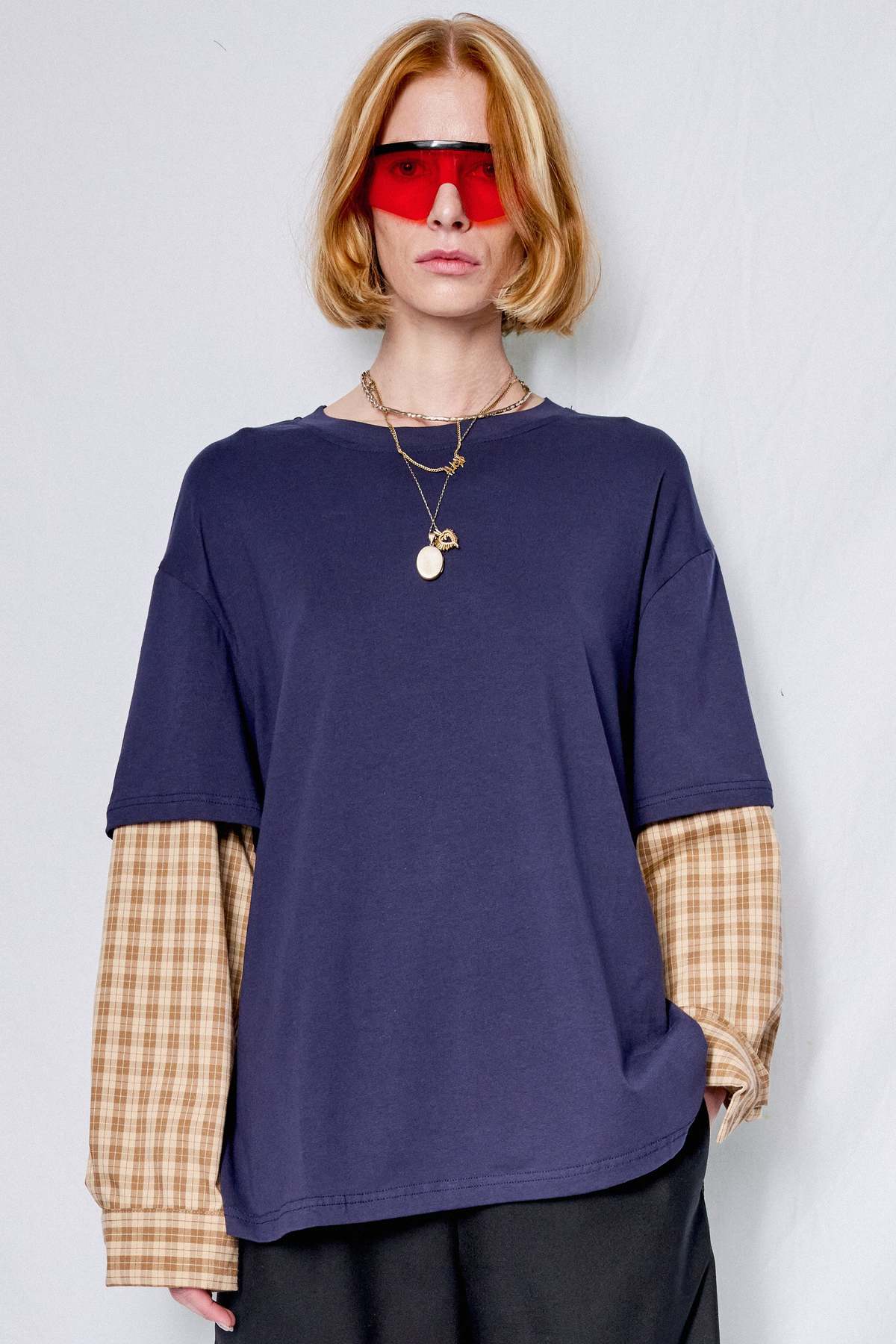 Assembly Navy/Yellow Plaid Combo Long Sleeve Shirt - Image 2 of 8