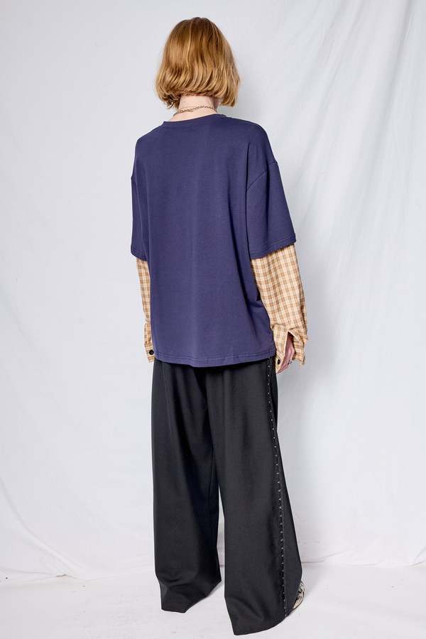 Assembly Navy/Yellow Plaid Combo Long Sleeve Shirt