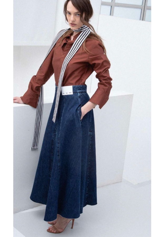 SA SU PHI Lauren Denim Skirt