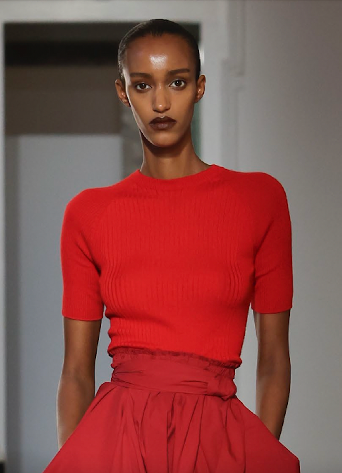 SA SU PHI Ribbed Short Sleeves Round Neck Top - Image 2 of 3