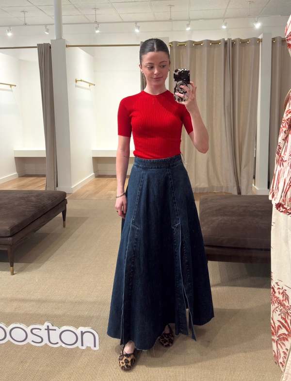 SA SU PHI Ribbed Short Sleeves Round Neck Top