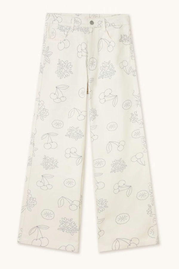 TINY BIG SISTER Maru Fruits Denim Pants - Off White