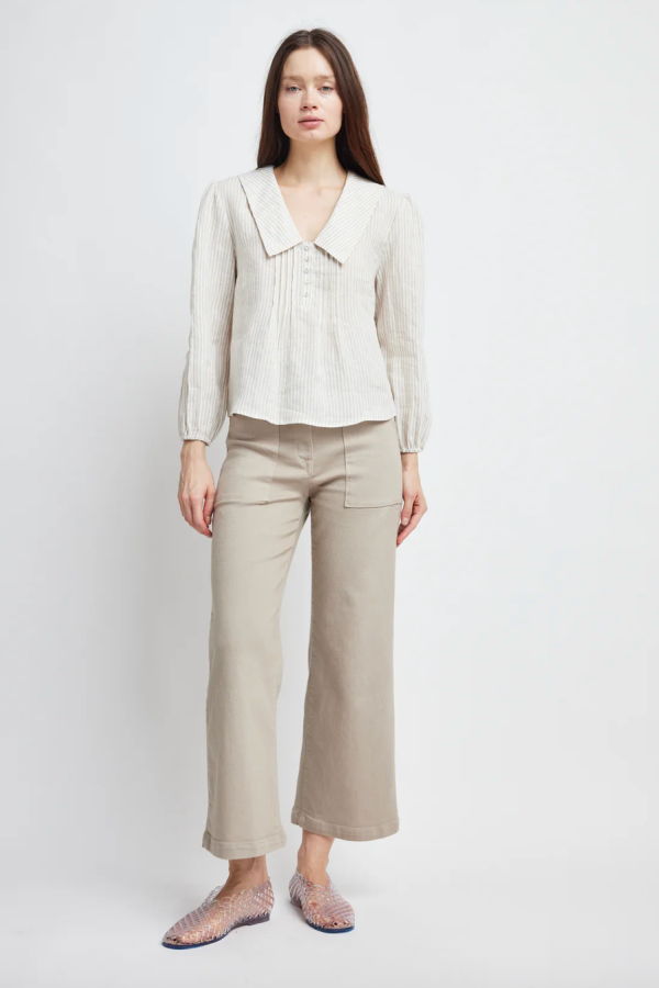 Self Contrast Danna Sailor Collar Blouse