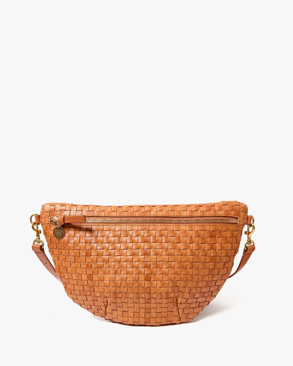 Clare V. Grande Fanny Natural Woven Checker Bag - Image 1 of 5