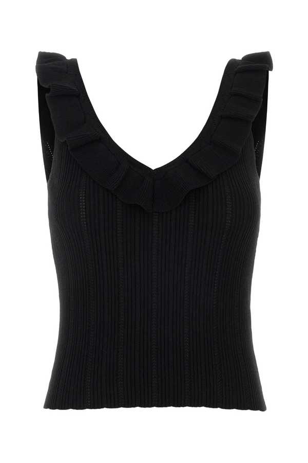 Blumarine Viscose Blend Tank Top - Black Blumarine Viscose Blend Tank Top - Black