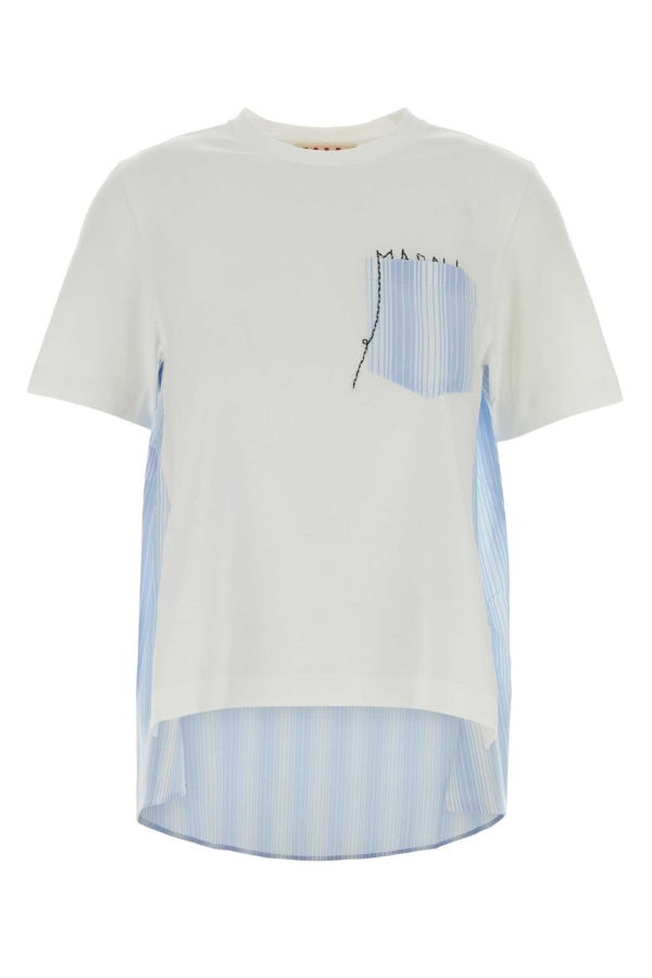 Marni White Cotton T-Shirt - Lilywhite