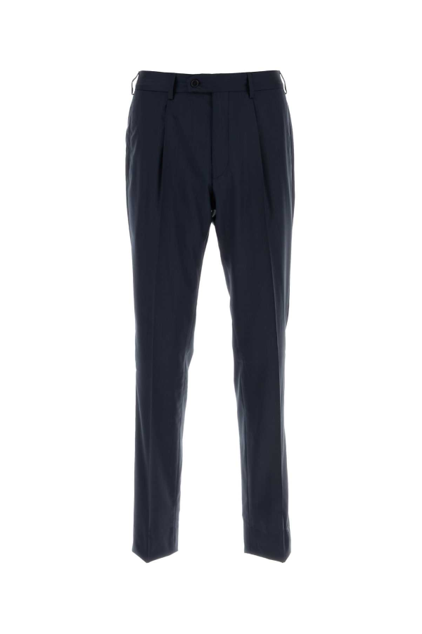 Brioni Navy Blue Stretch Wool Pants - Navy
