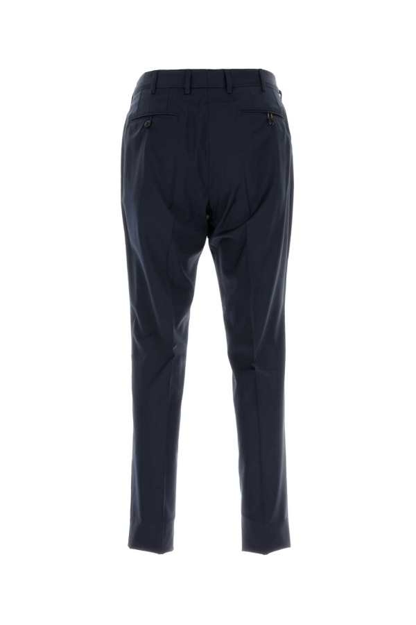Brioni Navy Blue Stretch Wool Pants - Navy