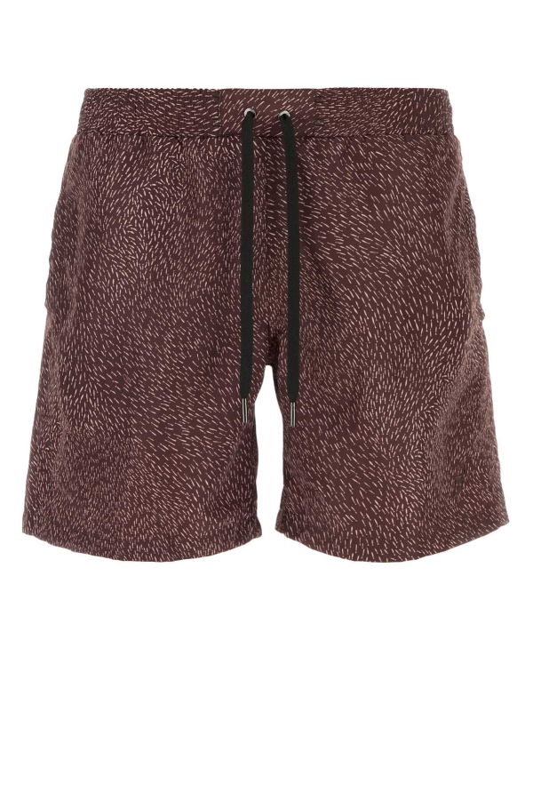 Brioni Printed Polyester Swim Shorts - Red