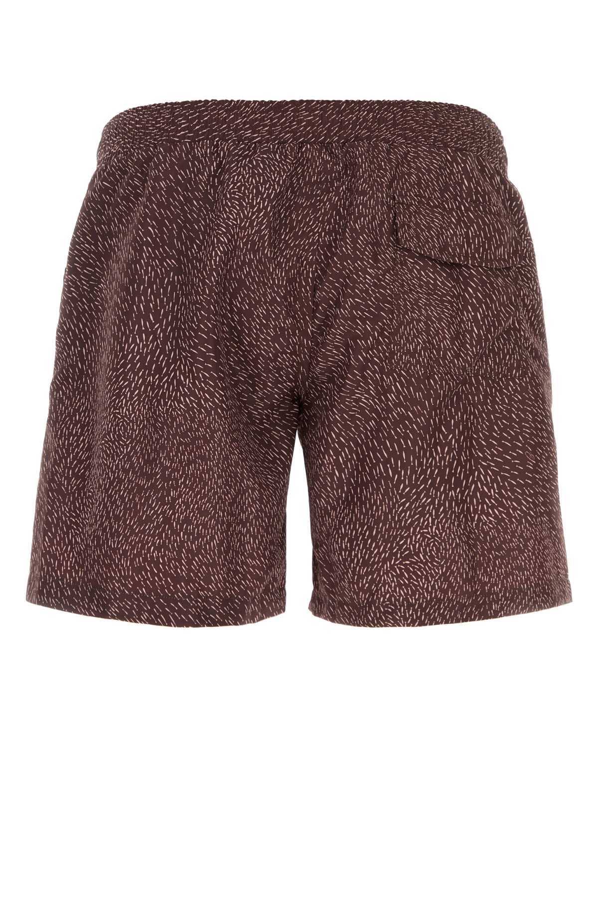Brioni Printed Polyester Swim Shorts - Red - Image 2 of 2