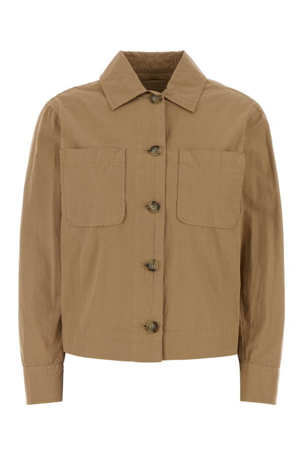 Woolrich Camel Cotton Shirt Jacket - Whitepepper