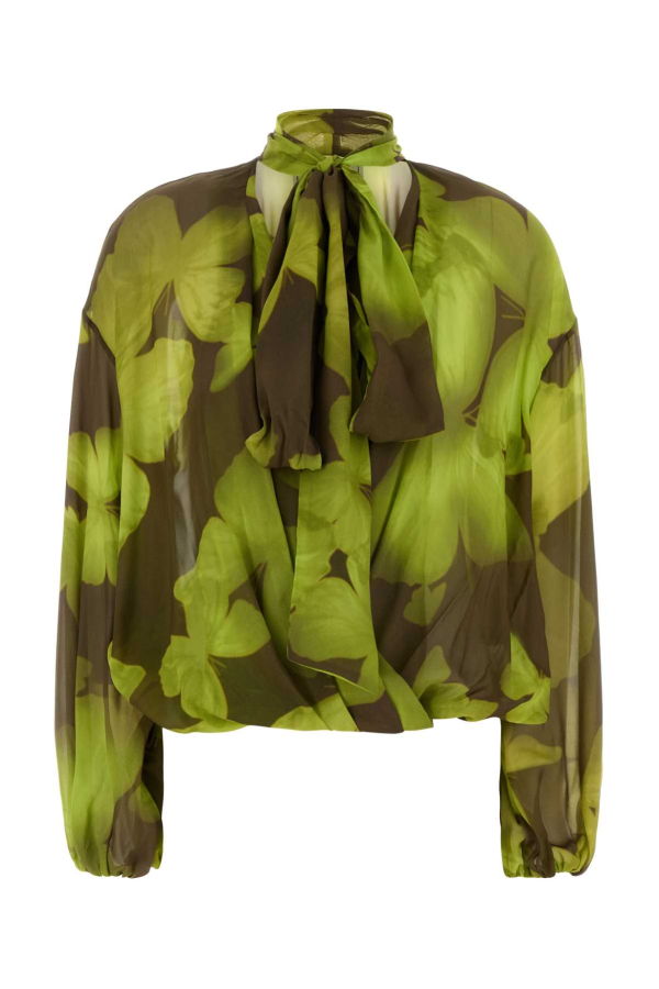 Blumarine Printed Georgette Blouse - Multiverde