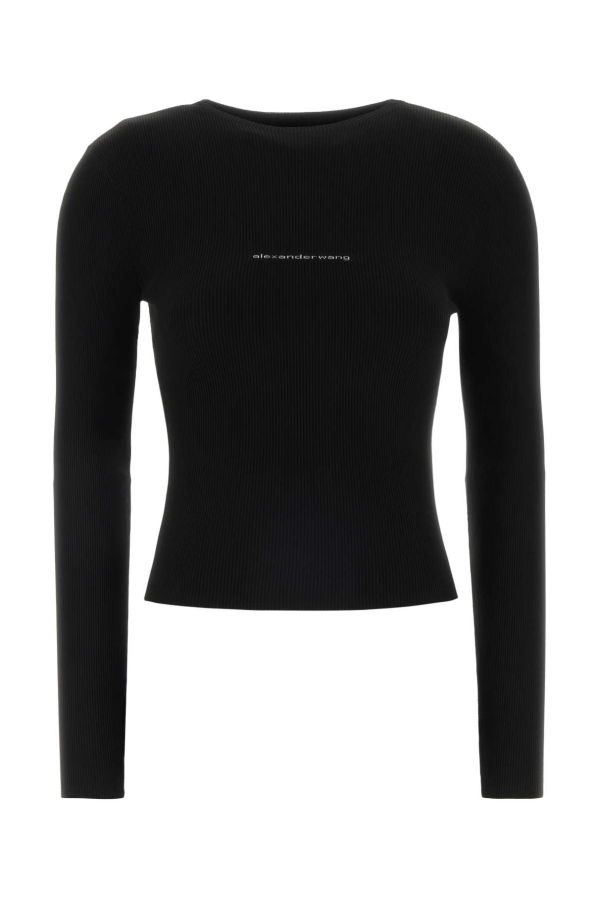 ALEXANDER WANG Black Stretch Nylon Top - Black
