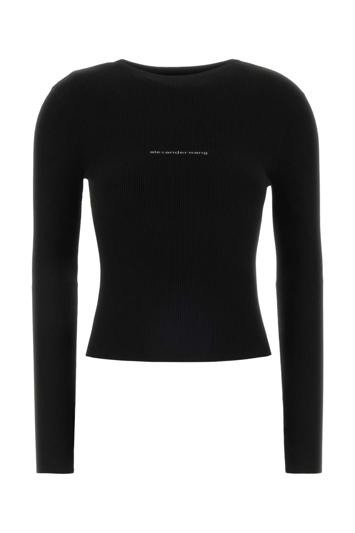 ALEXANDER WANG Black Stretch Nylon Top - Black - Image 1 of 2