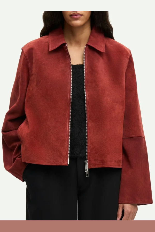 Samsøe Samsøe Salylo Suede Jacket - Red Brick